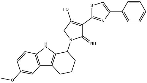 2108133-75-9 5-imino-1-(6-methoxy-2,3,4,9-tetrahydro-1H-carbazol-1-yl)-4-(4-phenylthiazol-2-yl)-2,5-dihydro-1H-pyrrol-3-ol