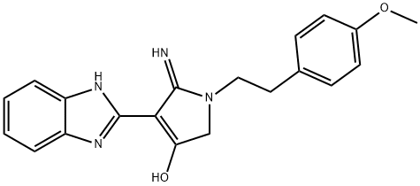 4-(1H-benzo[d]imidazol-2-yl)-5-imino-1-(4-methoxyphenethyl)-2,5-dihydro-1H-pyrrol-3-ol Struktur