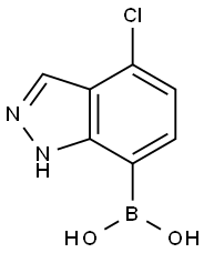 4-Chloro-1H-indazol-7-ylboronic acid 化学構造式