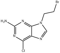 6-クロロ-9-(2-ブロモエチル)-9H-プリン-2-アミン 化学構造式