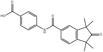 4-[[(2,3-Dihydro-1,1,3,3-tetramethyl-2-oxo-1H-inden-5-yl)carbonyl]amino]-benzoic acid, 215307-86-1, 结构式