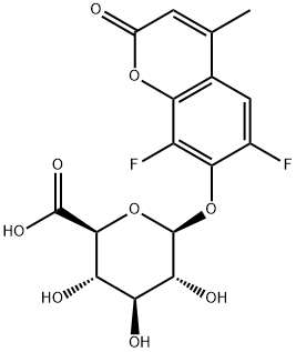 6,8-Difluoro-4-methyl-2-oxo-2H-1-benzopyran-7-yl beta-D-glucopyranosiduronic acid Structure