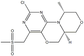 (6AS,10R)-2-氯-10-甲基-4-[(甲砜基)甲基]-6A,7,9,10-四氢-6H-[1,4]噁嗪并[4,3-D]嘧啶并[5,4-B][1,4]噁嗪 结构式