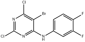 5-溴-2,6-二氯-N-(3,4-二氟苯基)-4-嘧啶胺,2171305-26-1,结构式