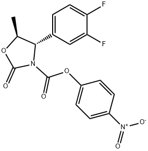 (4S,5S)-4-nitrophenyl 4-(3,4-difluorophenyl)-5-methyl-2-oxooxazolidine-3-carboxylate(WXG01505) Structure