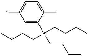 三丁基(5-氟-2-甲基苯基)锡 结构式