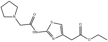 ethyl 2-(2-(2-(pyrrolidin-1-yl)acetamido)thiazol-4-yl)acetate Struktur