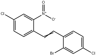(E)-2-bromo-4-chloro-1-(4-chloro-2-nitrostyryl)benzene 化学構造式