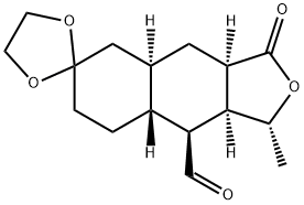 (1'R,3a'R,4a'R,8a'R,9'R,9a'S)-1',8a'-dimethyl-3'-oxodecahydro-1'H-spiro[[1,3]dioxolane-2,6'-naphtho[2,3-c]furan]-9'-carbaldehyde Struktur