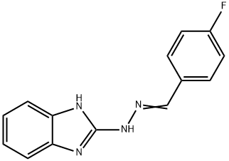 2-[(2E)-2-(4-fluorobenzylidene)hydrazinyl]-1H-benzimidazole Struktur