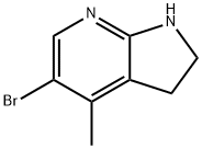 5-bromo-4-methyl-2,3-dihydro-1H-pyrrolo[2,3-b]pyridine 结构式