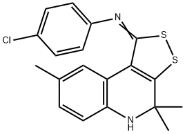 4-chloro-N-[(1Z)-4,4,8-trimethyl-4,5-dihydro-1H-[1,2]dithiolo[3,4-c]quinolin-1-ylidene]aniline Struktur
