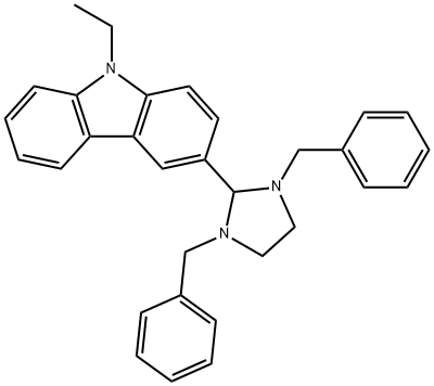 3-(1,3-dibenzylimidazolidin-2-yl)-9-ethyl-9H-carbazole Struktur