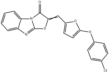 (2Z)-2-({5-[(4-chlorophenyl)sulfanyl]furan-2-yl}methylidene)[1,3]thiazolo[3,2-a]benzimidazol-3(2H)-one Structure