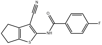 N-(3-cyano-5,6-dihydro-4H-cyclopenta[b]thiophen-2-yl)-4-fluorobenzamide 结构式