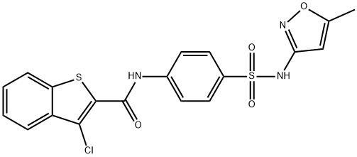 3-chloro-N-{4-[(5-methyl-1,2-oxazol-3-yl)sulfamoyl]phenyl}-1-benzothiophene-2-carboxamide Structure