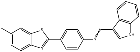 N-(1H-indol-3-ylmethylene)-4-(6-methyl-1,3-benzothiazol-2-yl)aniline Structure