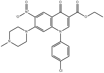 ethyl 1-(4-chlorophenyl)-7-(4-methylpiperazin-1-yl)-6-nitro-4-oxo-1,4-dihydroquinoline-3-carboxylate Structure