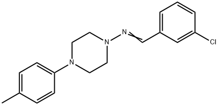 N-[(Z)-(3-chlorophenyl)methylidene]-4-(4-methylphenyl)piperazin-1-amine 结构式