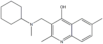 3-{[cyclohexyl(methyl)amino]methyl}-2,6-dimethyl-4-quinolinol 化学構造式