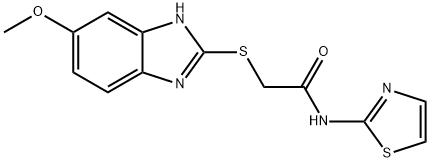 2-[(5-methoxy-1H-benzimidazol-2-yl)sulfanyl]-N-(1,3-thiazol-2-yl)acetamide 结构式