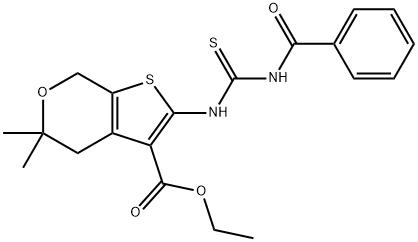 ethyl 2-(3-benzoylthioureido)-5,5-dimethyl-5,7-dihydro-4H-thieno[2,3-c]pyran-3-carboxylate|2-(3-苯甲酰基硫脲基)-5,5-二甲基-4,7-二氢-5H-噻吩并[2,3-C]吡喃-3-羧酸乙酯