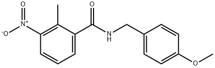 N-(4-methoxybenzyl)-2-methyl-3-nitrobenzamide Struktur