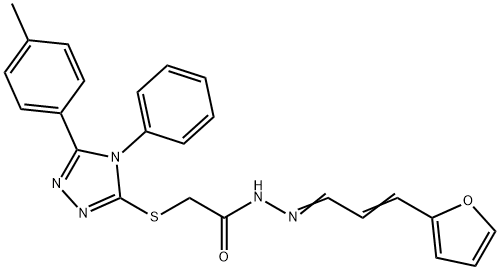 N'-[(1E,2E)-3-(furan-2-yl)prop-2-en-1-ylidene]-2-{[5-(4-methylphenyl)-4-phenyl-4H-1,2,4-triazol-3-yl]sulfanyl}acetohydrazide,315227-55-5,结构式