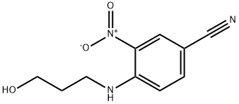 4-((3-hydroxypropyl)amino)-3-nitrobenzonitrile Struktur