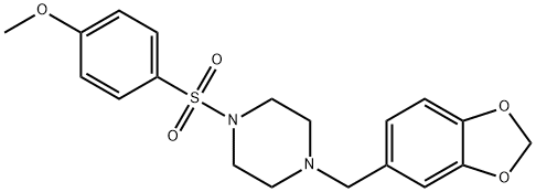 324774-70-1 4-{[4-(1,3-benzodioxol-5-ylmethyl)-1-piperazinyl]sulfonyl}phenyl methyl ether