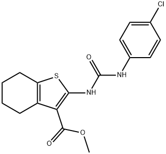 methyl 2-({[(4-chlorophenyl)amino]carbonyl}amino)-4,5,6,7-tetrahydro-1-benzothiophene-3-carboxylate Structure