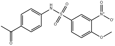 N-(4-acetylphenyl)-4-methoxy-3-nitrobenzenesulfonamide 结构式