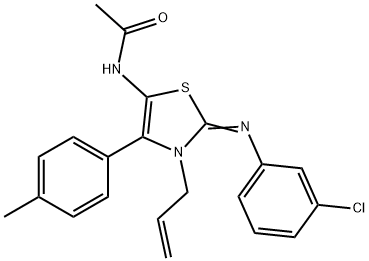 N-[(2Z)-2-[(3-chlorophenyl)imino]-4-(4-methylphenyl)-3-(prop-2-en-1-yl)-2,3-dihydro-1,3-thiazol-5-yl]acetamide Structure