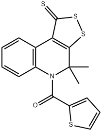 (4,4-dimethyl-1-thioxo-1,4-dihydro-5H-[1,2]dithiolo[3,4-c]quinolin-5-yl)(thiophen-2-yl)methanone Structure