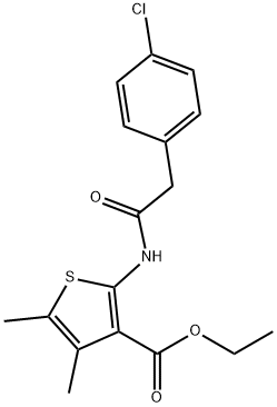 ethyl 2-(2-(4-chlorophenyl)acetamido)-4,5-dimethylthiophene-3-carboxylate Structure