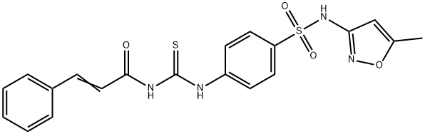 (2E)-N-({4-[(5-methyl-1,2-oxazol-3-yl)sulfamoyl]phenyl}carbamothioyl)-3-phenylprop-2-enamide 结构式