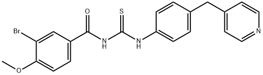 3-bromo-4-methoxy-N-{[4-(pyridin-4-ylmethyl)phenyl]carbamothioyl}benzamide Structure