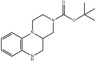 1,2,4,4a,5,6-Hexahydro-pyrazino[1,2-a]quinoxaline-3-carboxylic acid tert-butyl ester Struktur