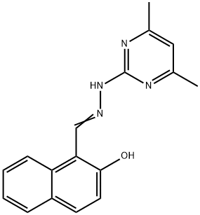 (E)-1-((2-(4,6-dimethylpyrimidin-2-yl)hydrazono)methyl)naphthalen-2-ol Structure