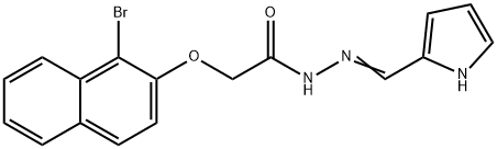 2-[(1-bromonaphthalen-2-yl)oxy]-N'-[(E)-1H-pyrrol-2-ylmethylidene]acetohydrazide,349468-12-8,结构式