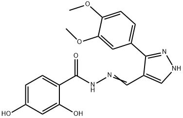 350999-51-8 (Z)-N'-((3-(3,4-dimethoxyphenyl)-1H-pyrazol-4-yl)methylene)-2,4-dihydroxybenzohydrazide