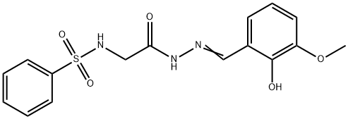 (E)-N-(2-(2-(2-hydroxy-3-methoxybenzylidene)hydrazinyl)-2-oxoethyl)benzenesulfonamide Struktur