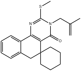 3-(2-methylprop-2-en-1-yl)-2-(methylsulfanyl)-3H-spiro[benzo[h]quinazoline-5,1'-cyclohexan]-4(6H)-one 结构式