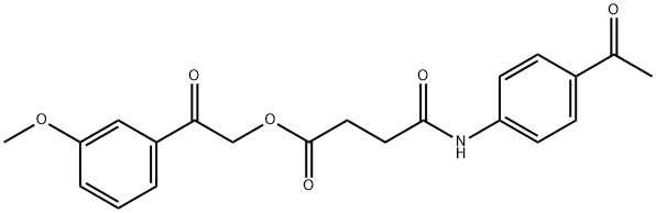 2-(3-methoxyphenyl)-2-oxoethyl 4-[(4-acetylphenyl)amino]-4-oxobutanoate Struktur