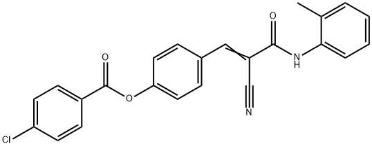 (E)-4-(2-cyano-3-oxo-3-(o-tolylamino)prop-1-en-1-yl)phenyl 4-chlorobenzoate Structure