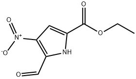 5-甲酰基-4-硝基-1H-吡咯-2-甲酸乙酯,36131-47-2,结构式