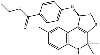 ethyl 4-{[(1Z)-4,4,8-trimethyl-4,5-dihydro-1H-[1,2]dithiolo[3,4-c]quinolin-1-ylidene]amino}benzoate Structure