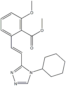 2-[2-(4-Cyclohexyl-4H-[1,2,4]triazol-3-yl)-vinyl]-6-methoxy-benzoic acid methyl ester,365542-72-9,结构式