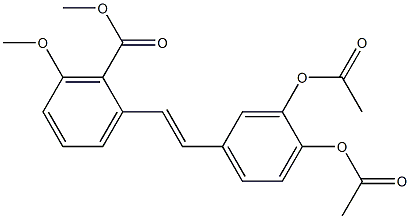 2-[2-(3,4-Diacetoxy-phenyl)-vinyl]-6-methoxy-benzoic acid methyl ester Structure