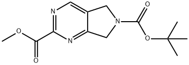 6-tert-Butyl 2-methyl 5,7-dihydro-6H-pyrrolo[3,4-d]pyrimidine-2,6-dicarboxylate 化学構造式